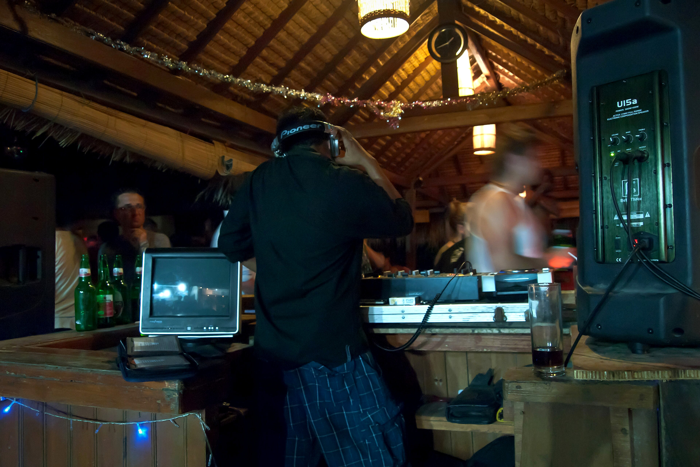Dance party at night, DJ booth, Gili Trawangan (island), Indonesia