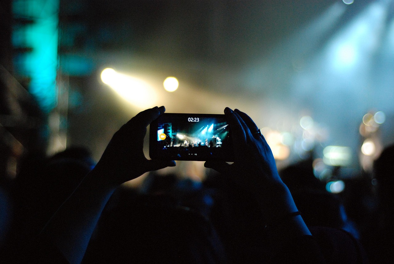 Mobile phone, concert, record, video, recording, video recording, stage, festival, lights, party, people, smartphone, stage lights, audience, crowd, video, video, video, video, video